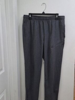 Layer 8 Men's Gray Elastic-Waist Casual Pants, Size Large